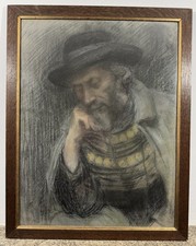 Huile sur panneau : portrait