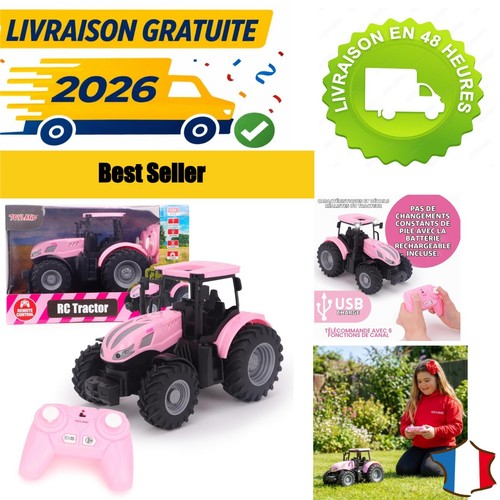 Tracteur radiocommandé rose