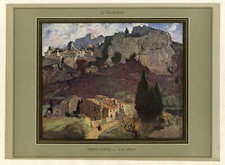 "Désiré LUCAS : Les Baux" Litho originale entoilée (L'ILLUSTRATION 1929)