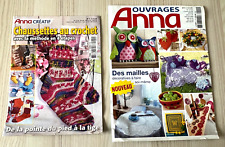 Vintage 2 Revues Magazine Tricot ANNA CREATIF 1 OUVRAGES 2 Chaussettes Crochet