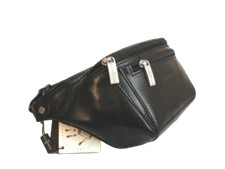 GianniConti 905042 Sac Ceinture Banane Cuir Noir