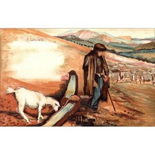 LETELLIER Pierre - Lithographie originale "Le berger" 35x53cm