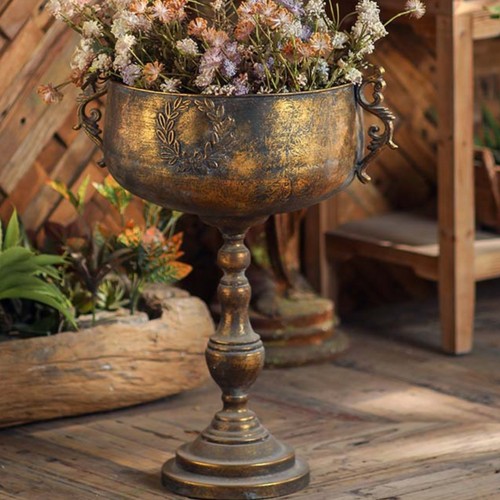 Vase haut fer forgé - en, décor