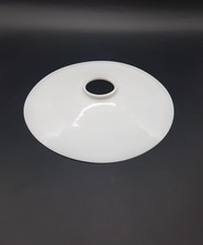 Ancien abat-jour opaline blanche bord lisse 24,2cm TBE Monte et baisse Lustre