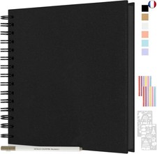 Album Photo Spirale Scrapbook 21x21cm, DIY Scrapbooking Album 40 Pages, Livre