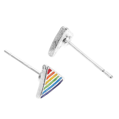 Multi color triangle ear studs - ear,