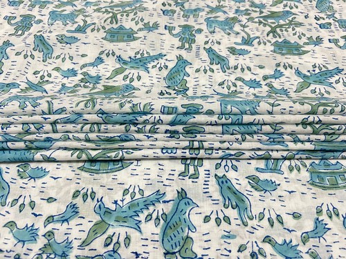 Tissu coton indien sanganeri - tissu,
