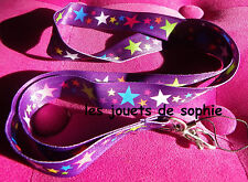etoile TOUR COU cordon star violette mauv porte clef Badge KEYCHAIN clef lanyard