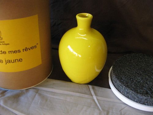 Rare magnifique vase jaune