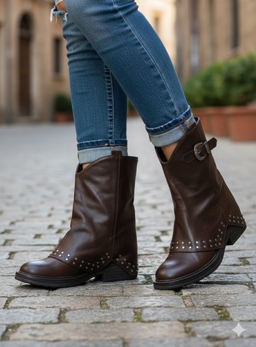 Bottes femme avec revers - femme,