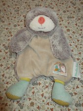 B3/ DOUDOU MOULIN ROTY BISCOTTE ET POMPON  OURS GRIS BEIGE FOURRURE NEUF 
