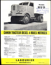 AUTOMOBILIA Prospectus publicité LABOURIER HUD Camion Tracteur vintage truck ad 