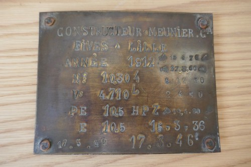 Plaque constructeur meunier - plaque,
