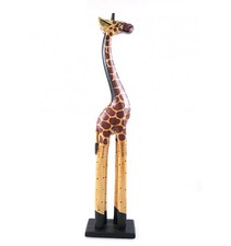 Statue Girafe 60cm en bois