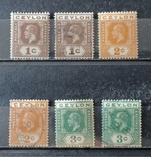 CEYLAN 1912-13- lot 6 timbres