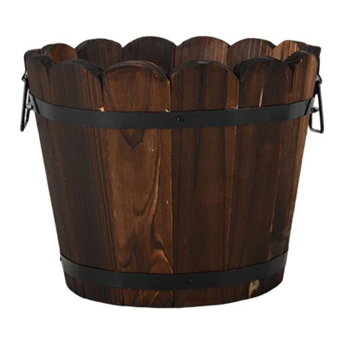 Seau bois jardinière pot - seau, bois,