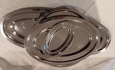 4 plats inox assortis, de style contemporain, plat à poisson, plats de service, 