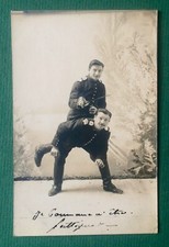 CARTE PHOTO SAUMUR Ecole de cavalerie Militaire Equitation Cheval 1902 Studio