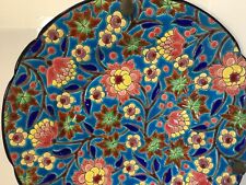 Superbe plat émaux Longwy