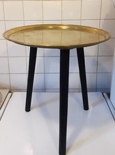 Guéridon tripode bout de canapé laiton vintage.