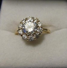 Bague T54 à T62 Princesse Marquise Diamant Cz 14 mm Plaqué Or 18K Dolly-Bijoux