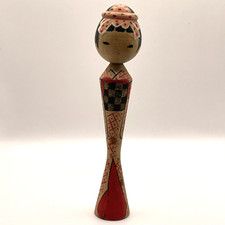 Poupée KOKESHI créative japonaise de 4 1/2 pouces intérieur vintage en bois m...