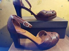 Sandales MaryJane à bout ouvert Chie Mihara fauve tout cuir Pointure 36,5