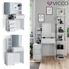 Coiffeuse Conrada, table de maquillage, commode de maquillage, commode Vicco 