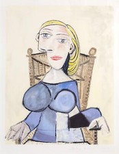 Pablo Picasso, Femme Blonde Au Fauteuil D'Osier, Lithographie Sur Papier Arches