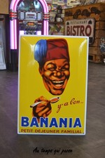 Plaque émaillée CHOCOLAT BANANIA alimentaire