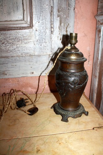 Ancienne lampe bronze chine - ancienne,