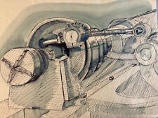 Beau Dessin Encre Lavis Papier