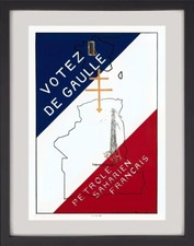 Poster retro "Votez De Gaulle" (REPRODUCTION)