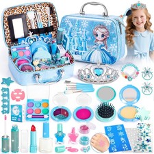Maquillage Enfant Fille Jouet, Lavable Malette Maquillage Enfant Coffret Fill...