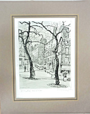 Maxime JUAN   " Paris PLACE FURSTENBERG ""  Burin original signé et numér