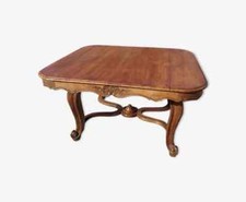 Table style LOUIS XV carrée en merisier massif 