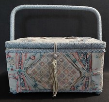 Boîte à couture plastique recouvert tissu années 80