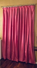 2 Double Rideau Taffetas Framboise Red Curtains Doppelte Gardinen Doppie Tende