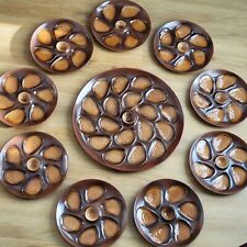 Service à huitres vintage faïence Salins France 9 assiettes + grand plat 