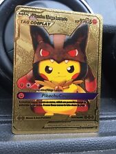 Pokemon Pikachu - HP 99625 - Gold Foil Fan Art Card  - English - Cosplay
