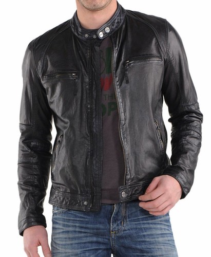 Manteau veste motard en - manteau,