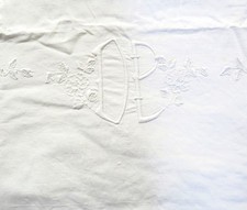 GRAND DRAP ANCIEN EN LIN BLANC