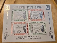 Timbre France Grève Ajaccio 1989 feuillet de 4  ref NA 61