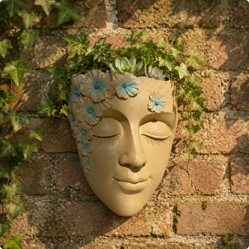 Pot mural visage texturé - pot,
