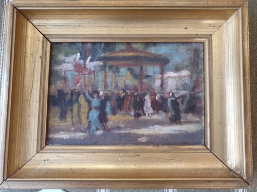 Huile sur carton signée - , itr