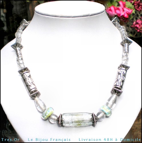 Collier verre soufflé pièce - collier,