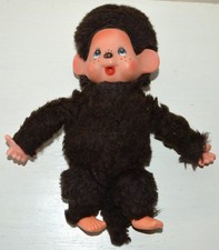 Ancienne peluche singe Bootleg KIKI MONCHHICHI yeux bleus vintage années 80's