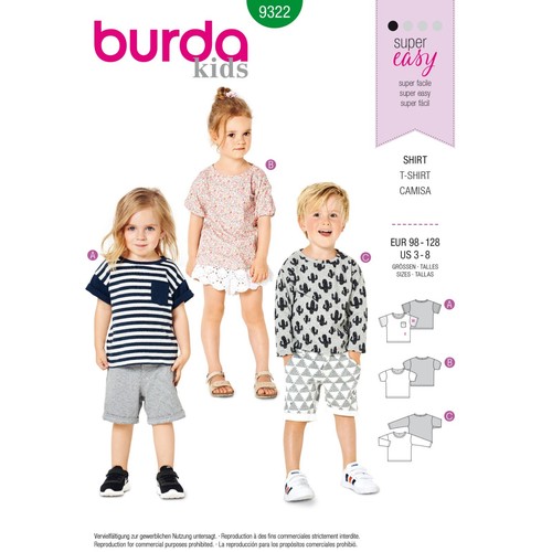 Burda enfants 9322 unisexe - enfants,