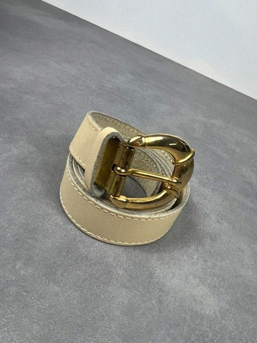 Ceinture cuir crème - , vintage