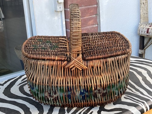 Ancien petit panier décor - panier,
